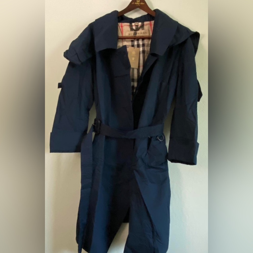 Navy Burberry Coat NWT